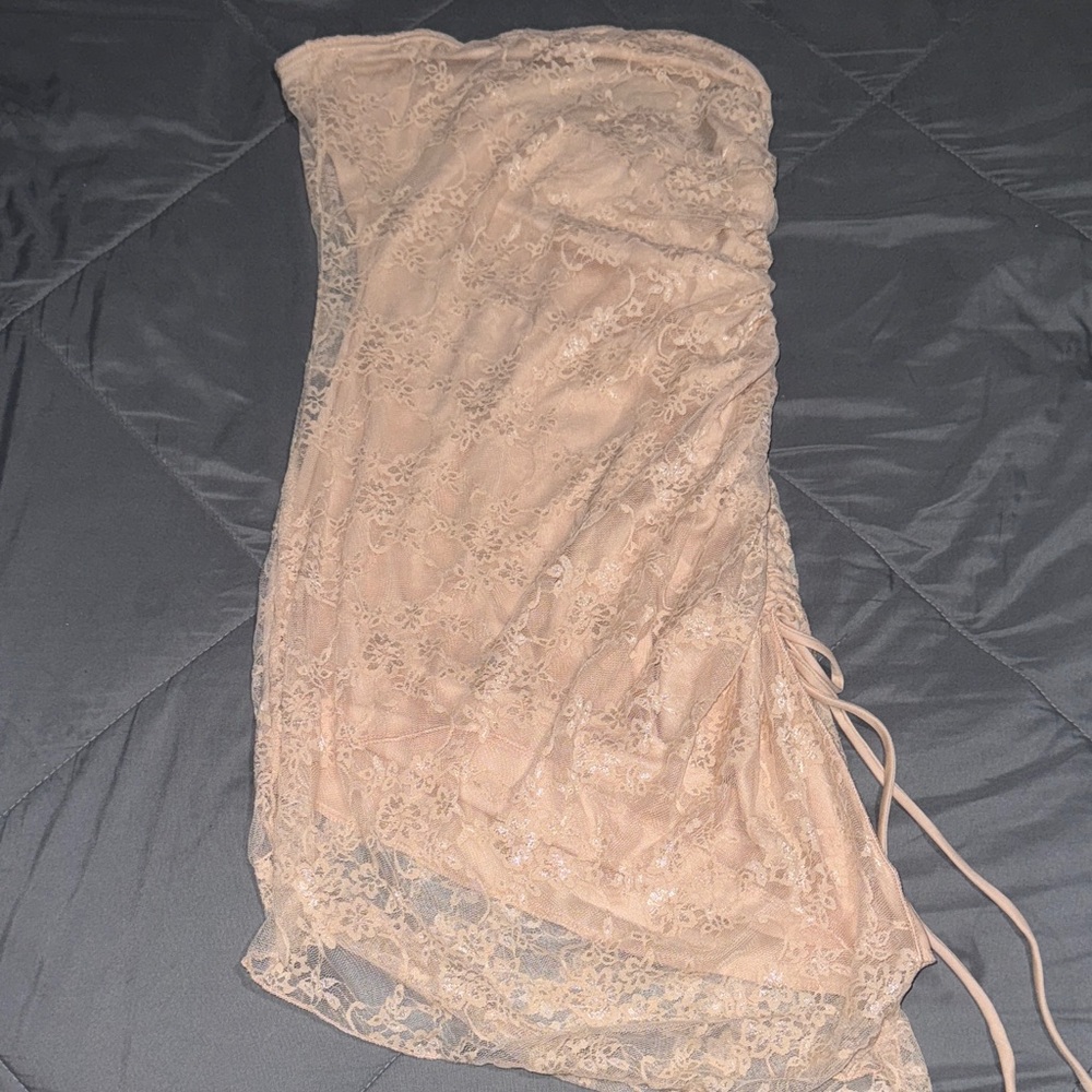 Fashion Nova Nude Strapless Dress